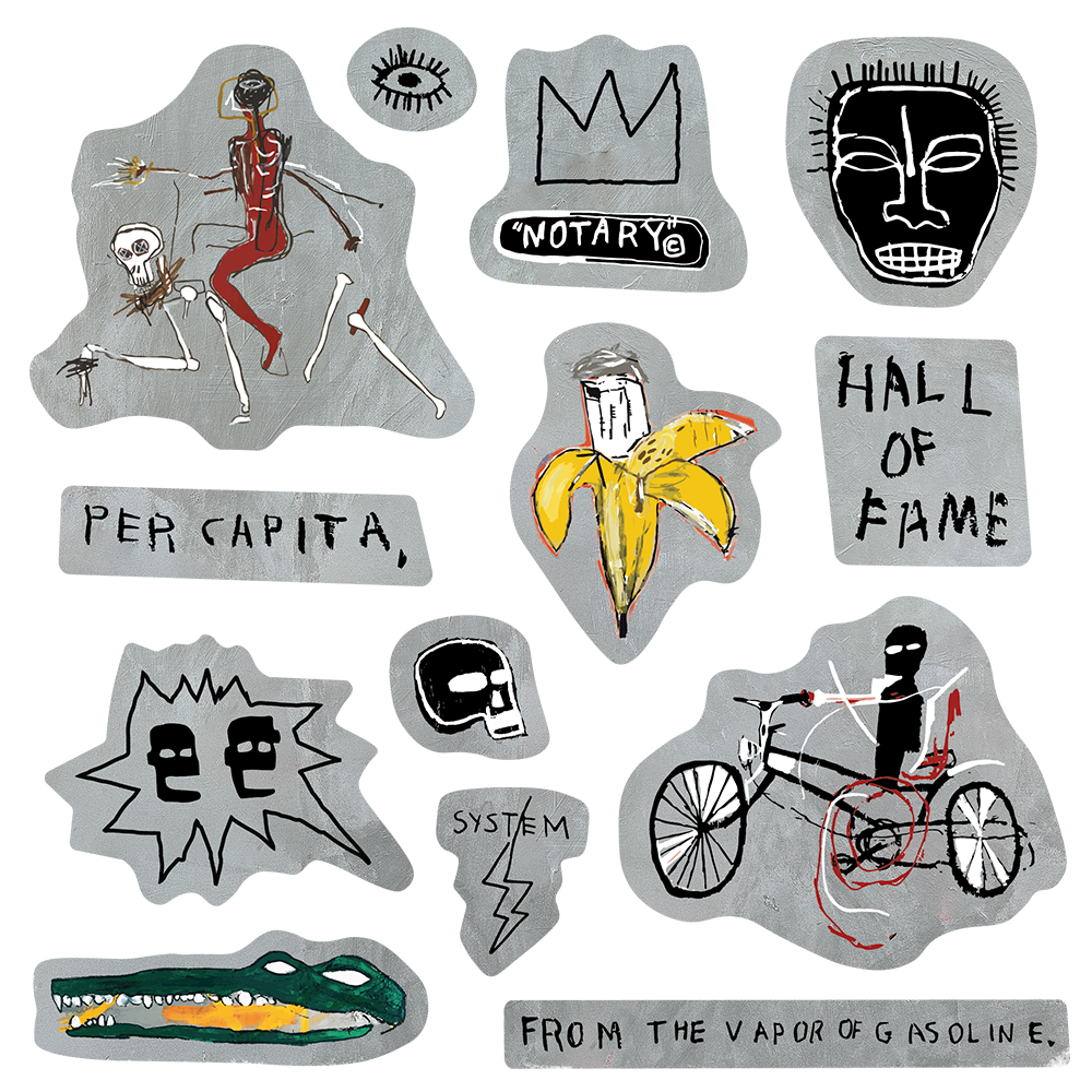 Basquiat in Silver Apply Stickers Basquiat in Silver Apply Stickers